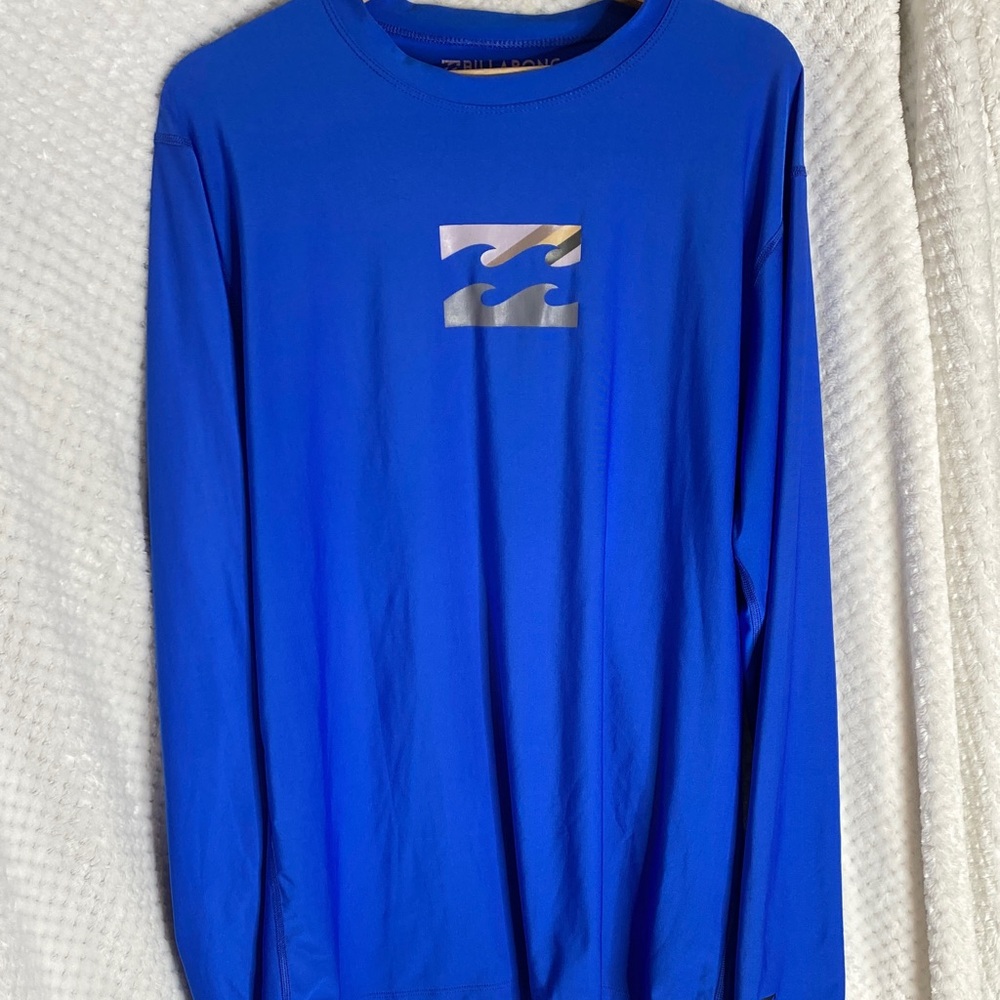 Billabong Royal Blue Wave Logo Long Sleeve rashguard